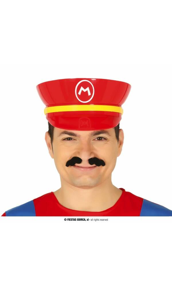 Mario Red Plastic Hat - Adult One Size