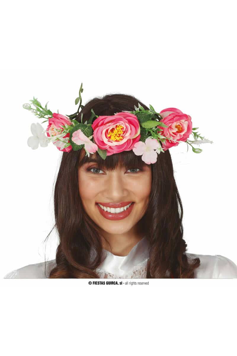 Pink Flowers Tiara