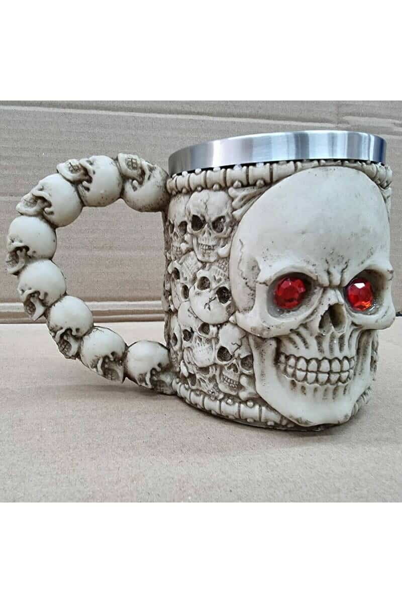Halloween Skeleton Red Eyes Mug - 11cm x 15cm