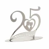 Metallic Silver 25th Anniversary Cake Topper - 20x16cm