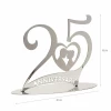 Metallic Silver 25th Anniversary Cake Topper - 20x16cm