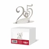 Metallic Silver 25th Anniversary Cake Topper - 20x16cm