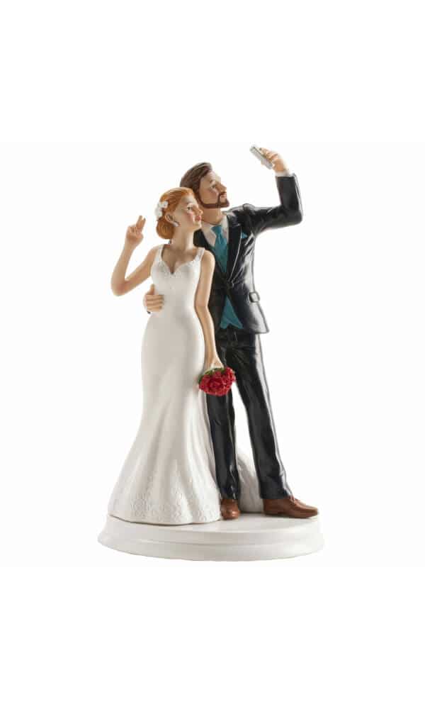 Wedding Couple Selfie Cake Topper - 20cm
