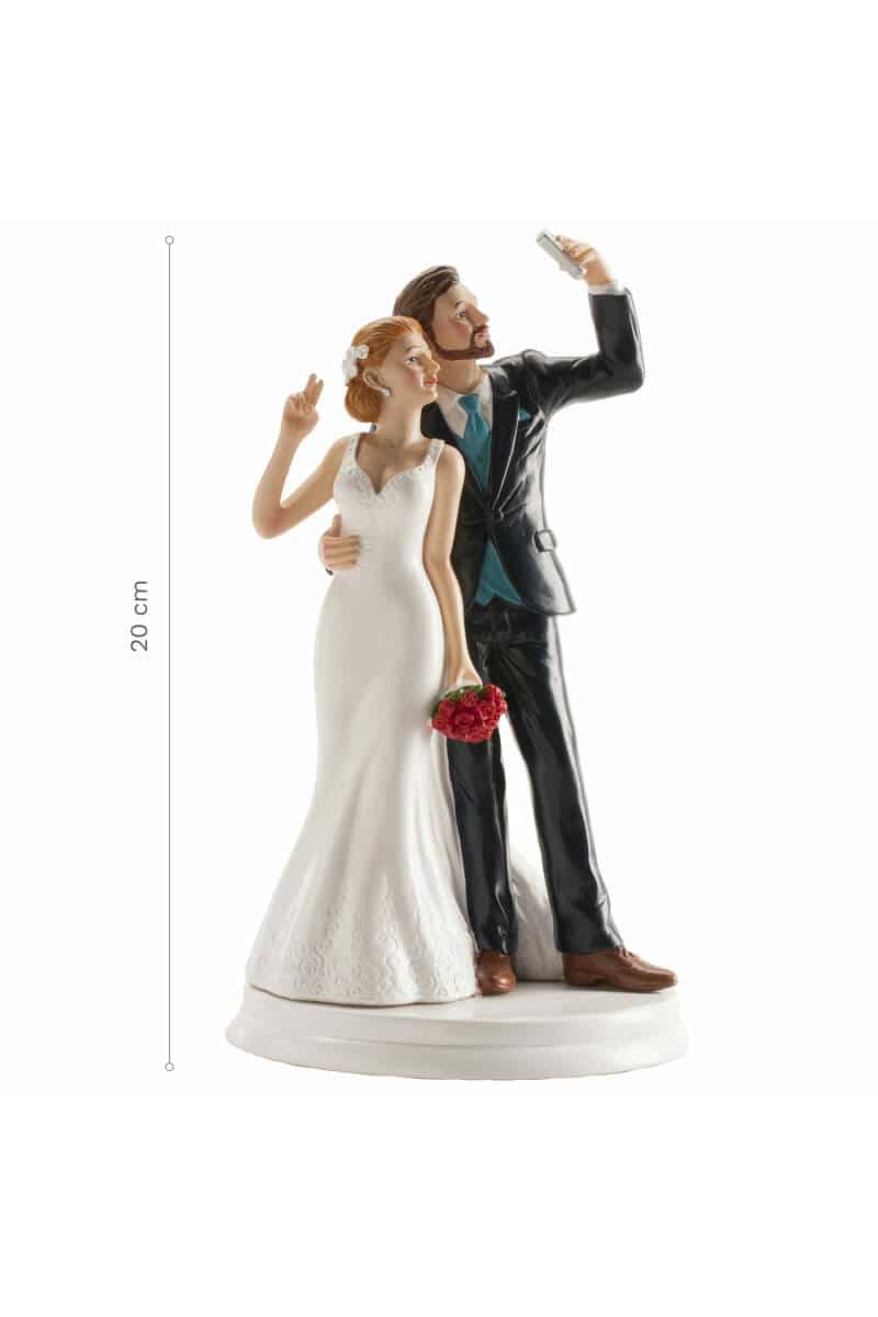 Wedding Couple Selfie Cake Topper - 20cm