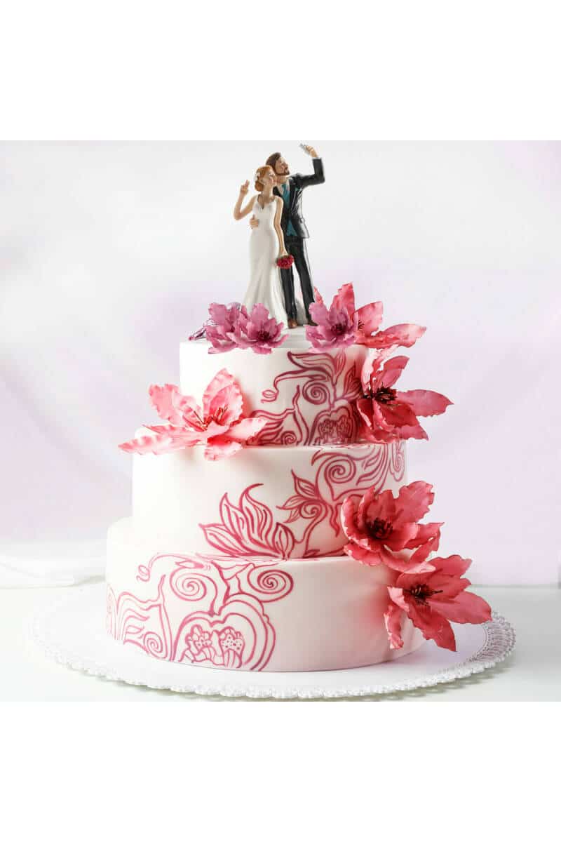 Wedding Couple Selfie Cake Topper - 20cm