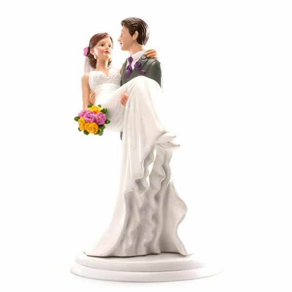 Weeding Couple Bride In Arms Cake Topper - 20cm