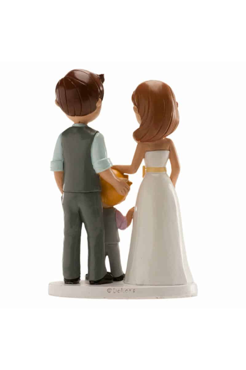 Wedding Couple With Boy Cake Topper - 16cm