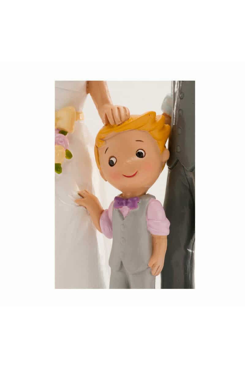Wedding Couple With Boy Cake Topper - 16cm