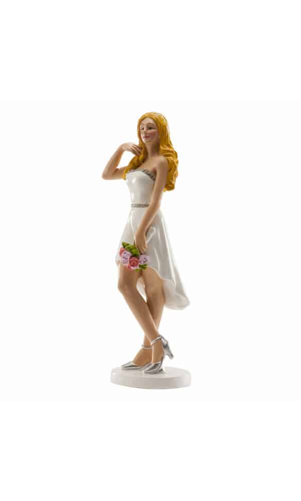 Wedding Woman Short Dress Cake Topper - 16cm