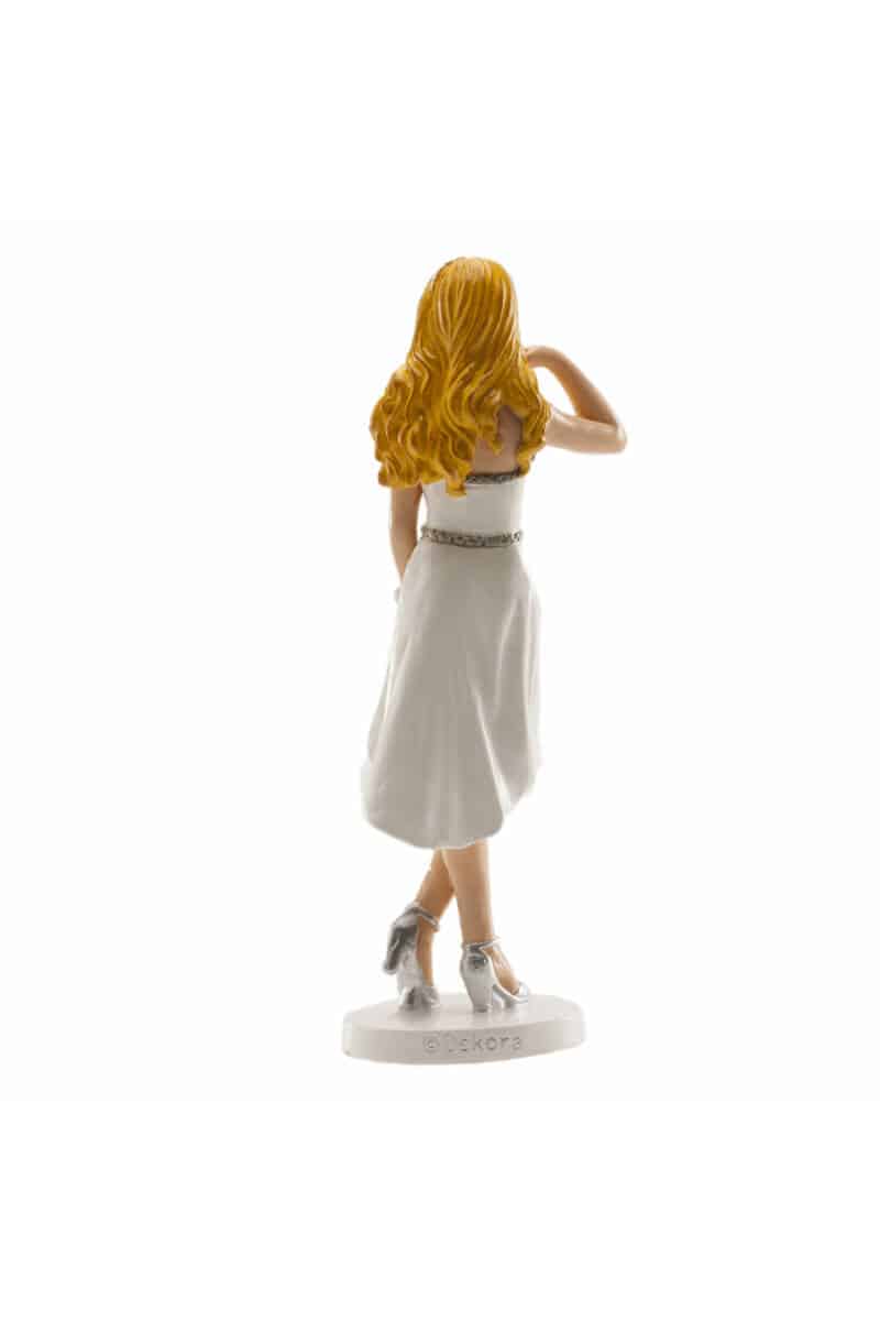 Wedding Woman Short Dress Cake Topper - 16cm