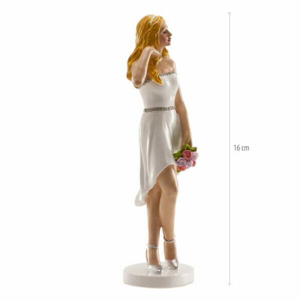 Wedding Woman Short Dress Cake Topper - 16cm