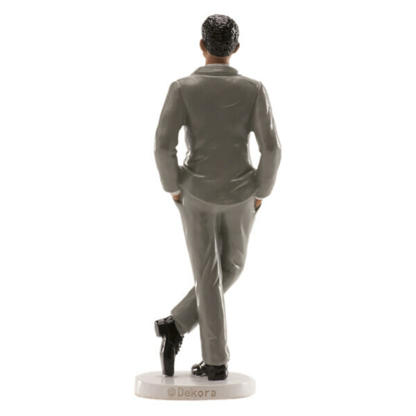 Wedding Man Grey Suit Cake Topper - 16 cm