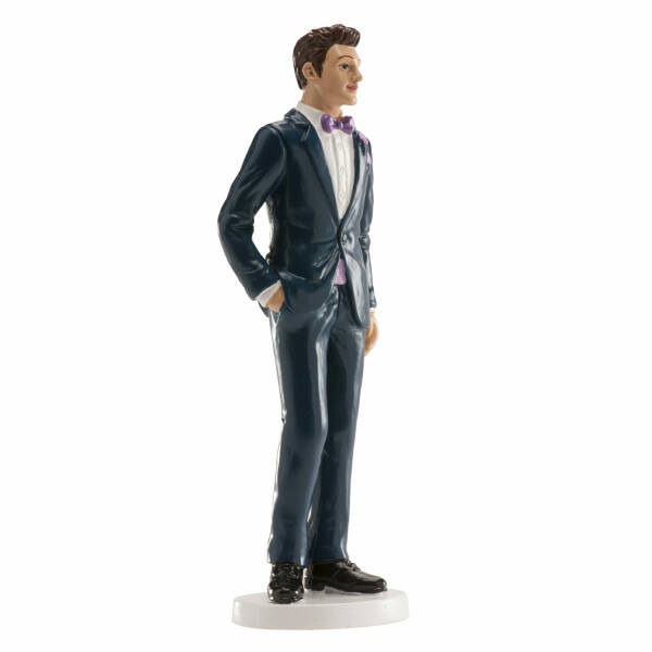 Wedding Man Blue Suit Cake Topper - 16cm