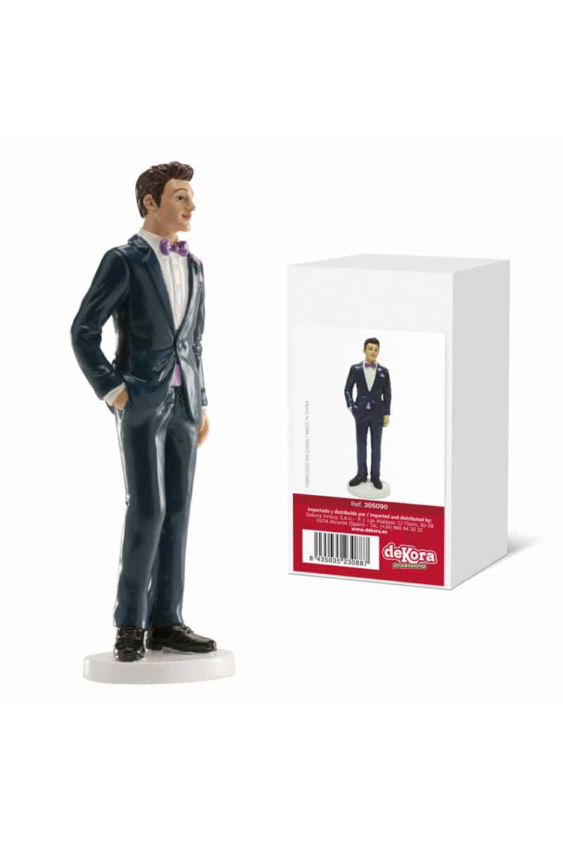 Wedding Man Blue Suit Cake Topper - 16cm