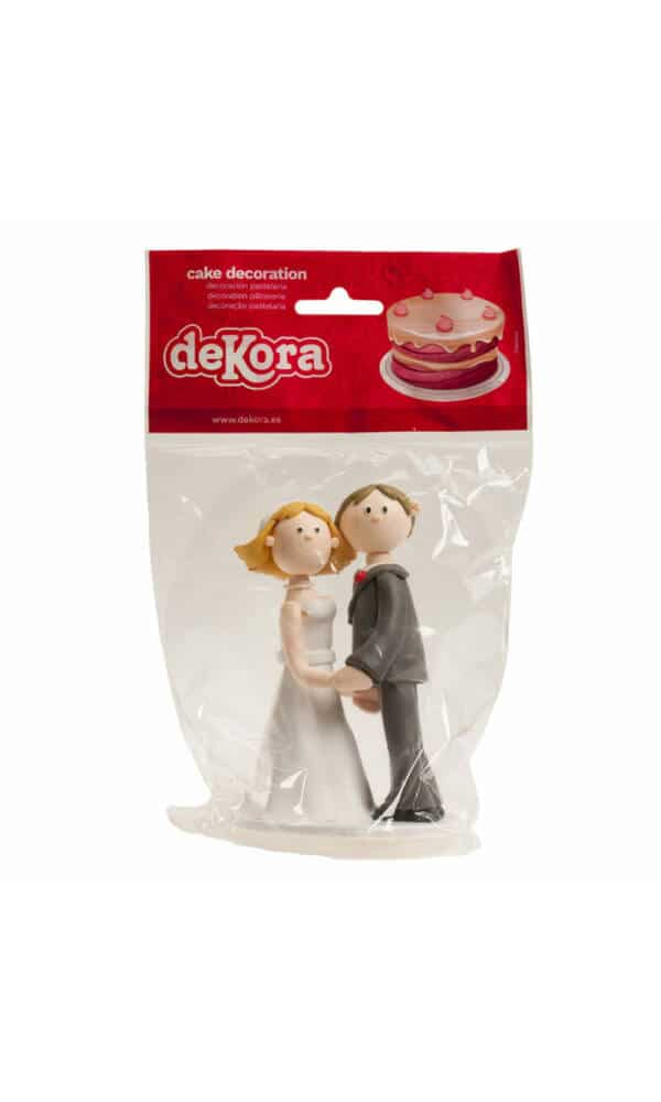 Wedding Couple Holding Hands Cake Topper - 14cm