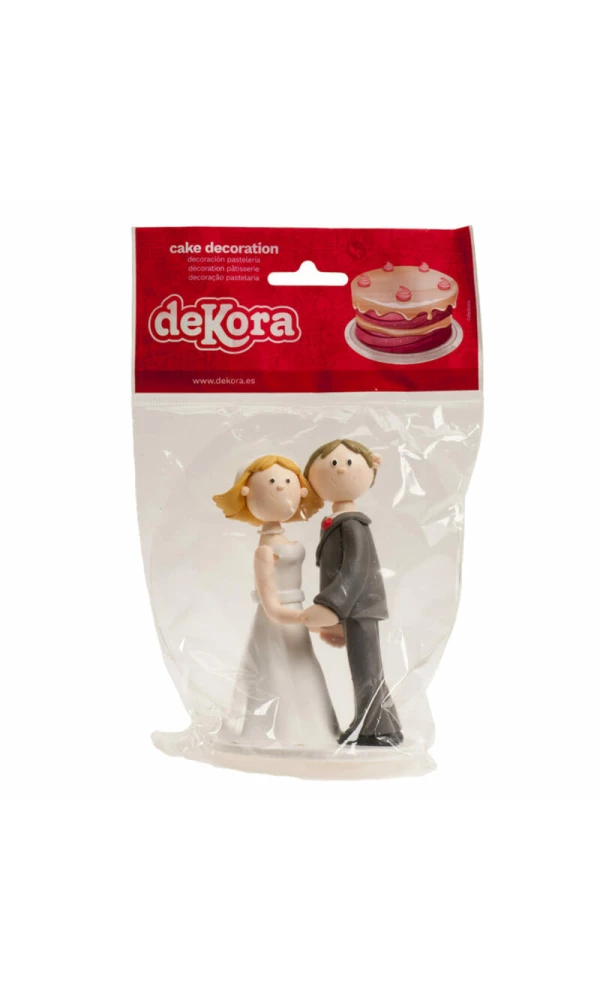 Wedding Couple Holding Hands Cake Topper - 14cm