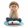 Communion Seated Boy Cake Topper - 8cm