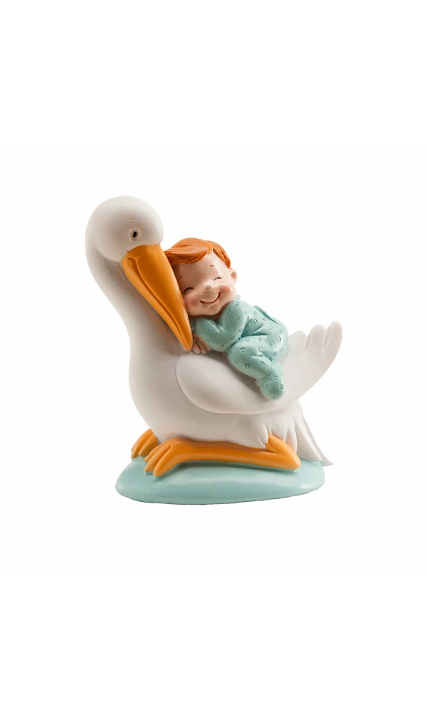 Stork Sleeping Baby Blue - 10cm