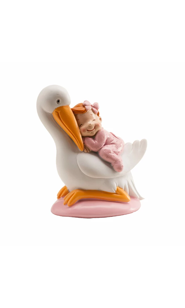 Stork Sleeping Baby Pink - 10cm