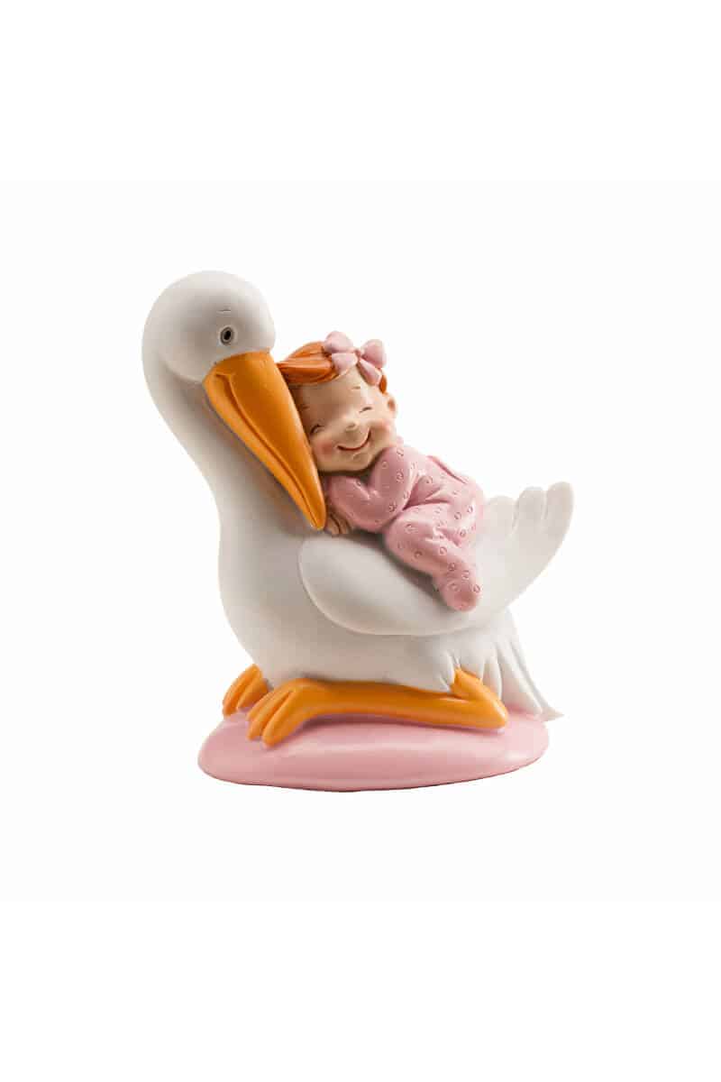 Stork Sleeping Baby Pink - 10cm