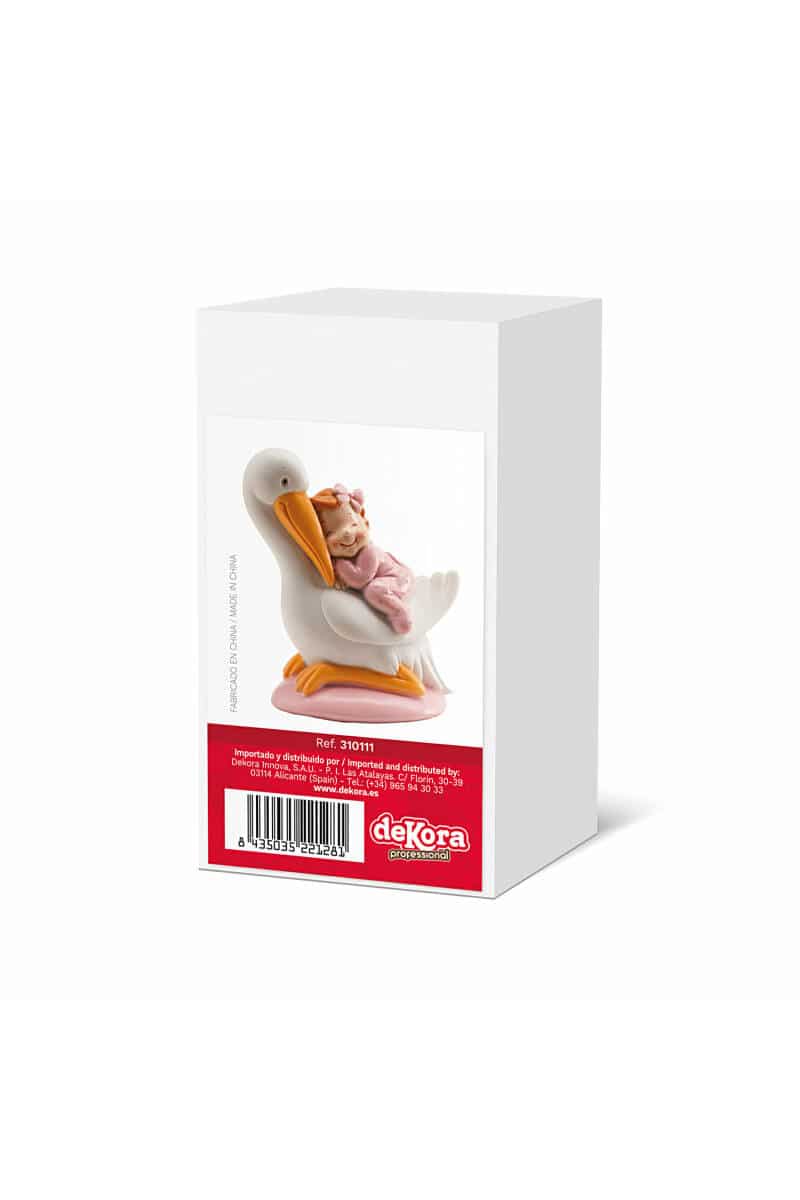 Stork Sleeping Baby Pink - 10cm