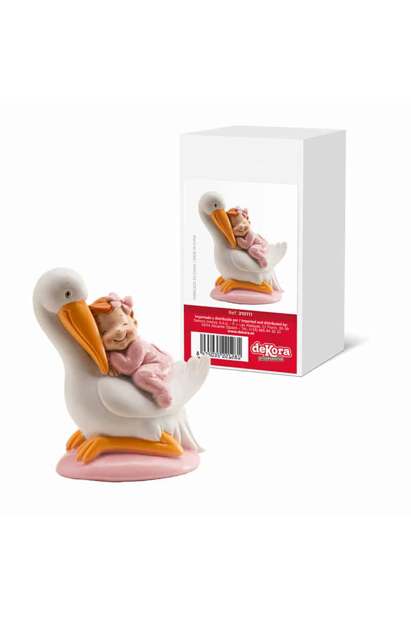 Stork Sleeping Baby Pink - 10cm