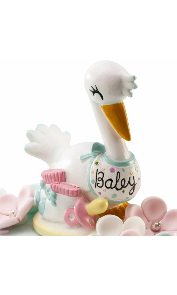 Stork Baby Cake Topper - 10cm