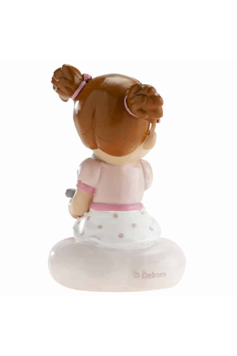Girl With Cat Cake Topper - 10cm