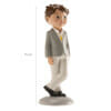 Communion Boy Cake Topper Grey Suit Nico - 15cm