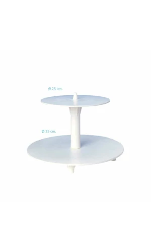White Plastic Cup Cake Stand with 2 Tier