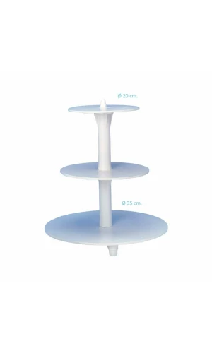 White Plastic Cup Cake Stand with 3 Tier