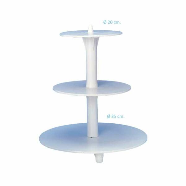 White Plastic Cup Cake Stand with 3 Tier