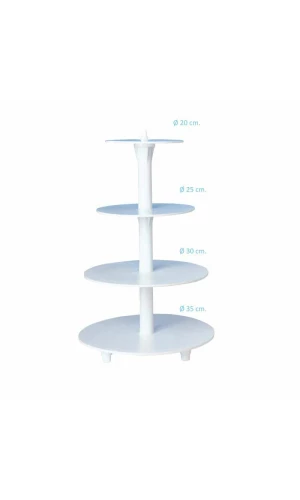White Plastic Cup Cake Stand with 4 Tier