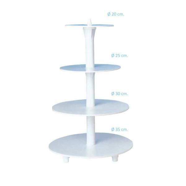 White Plastic Cup Cake Stand with 4 Tier