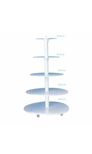 White Plastic Cup Cake Stand with 5 Tier