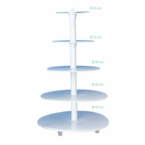 White Plastic Cup Cake Stand with 5 Tier