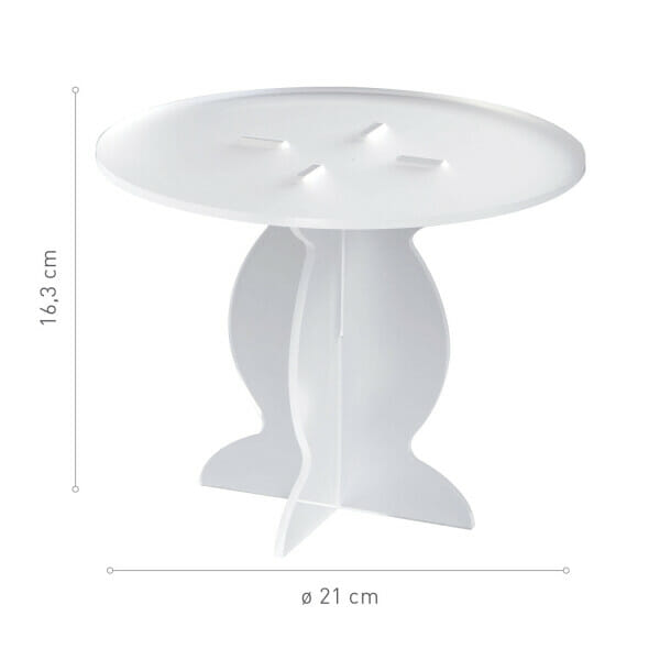 White Plexiglas Cake Stand Ø 210mm x H 163mm