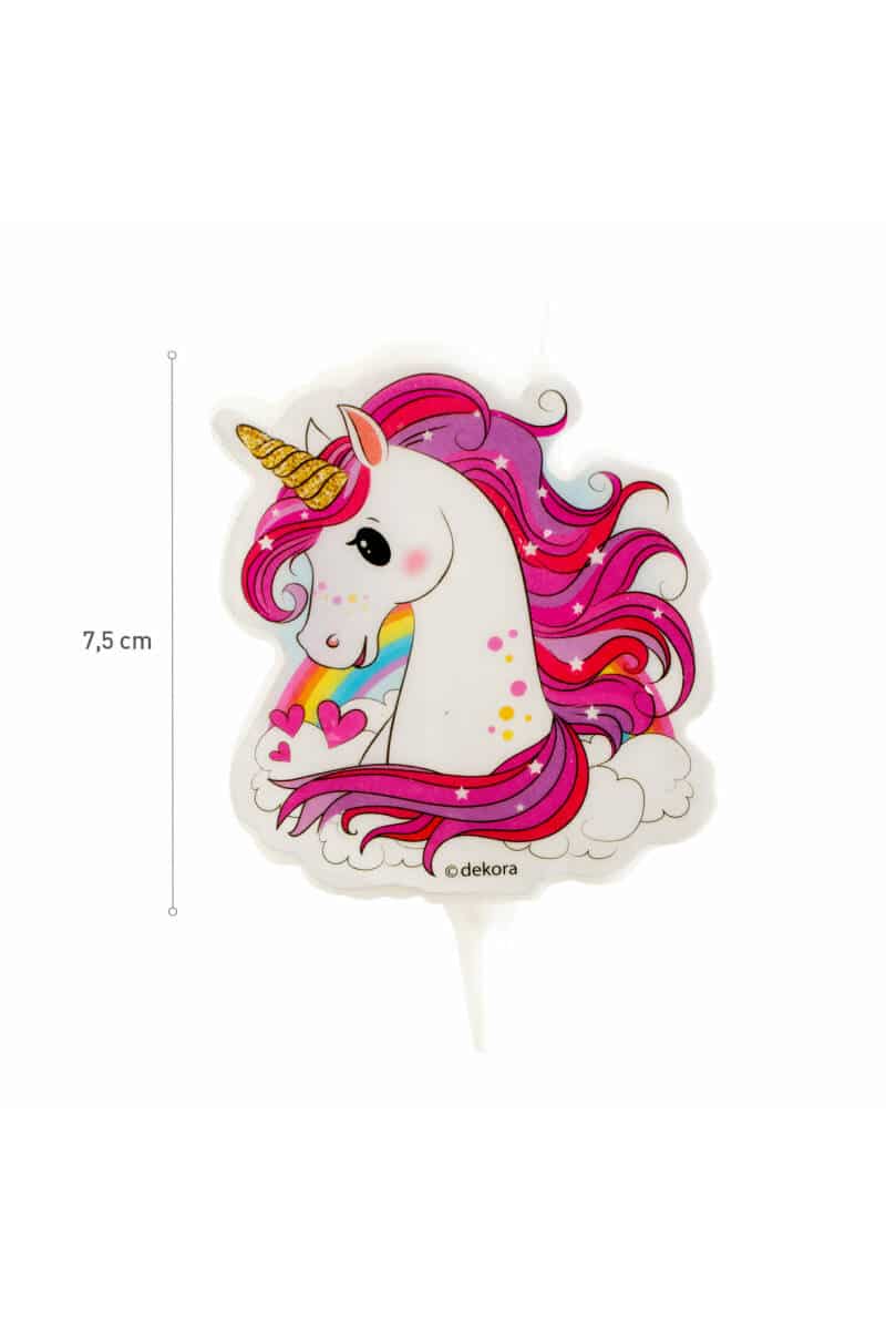 Unicorn 2D Birthday Candle - 7.5cm