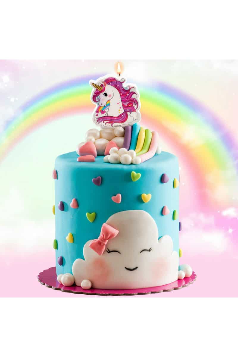 Unicorn 2D Birthday Candle - 7.5cm