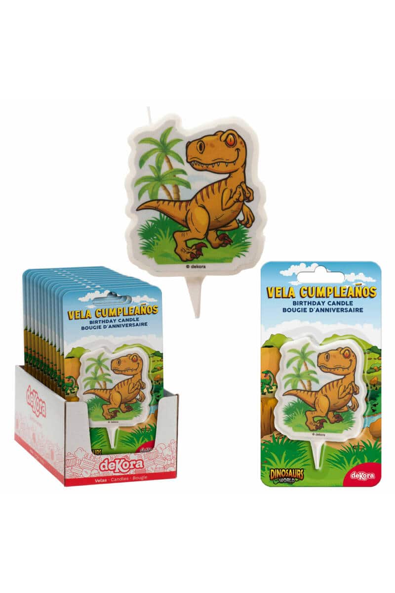 Dinosaur 2D Birthday Candle - 7.5cm