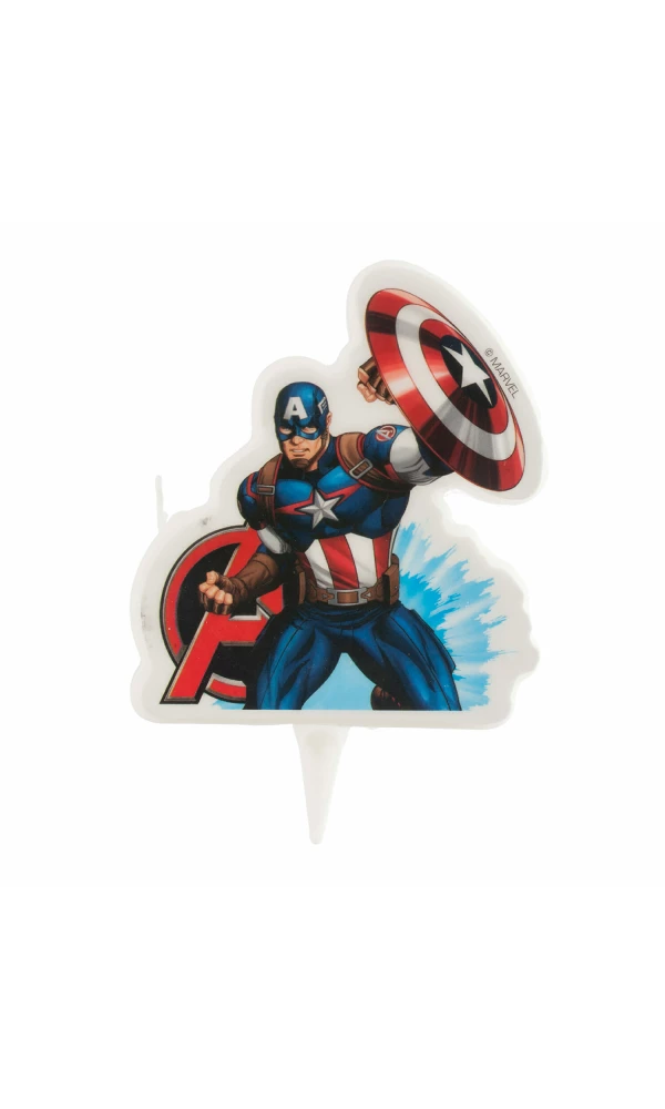Avengers Captain America 2D Birthday Candle - 7.5cm