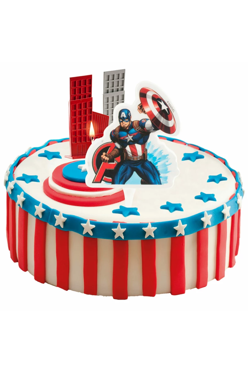 Avengers Captain America 2D Birthday Candle - 7.5cm