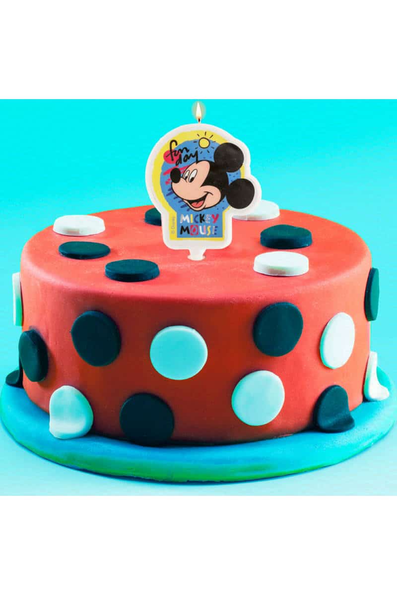 Disney Mickey Mouse 2D Birthday Candle - 7.5 cm