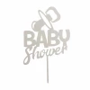 Cake Topper Baby Shower Silver - 16x10cm