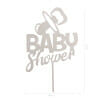 Cake Topper Baby Shower Silver - 16x10cm