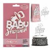 Cake Topper Baby Shower Silver - 16x10cm