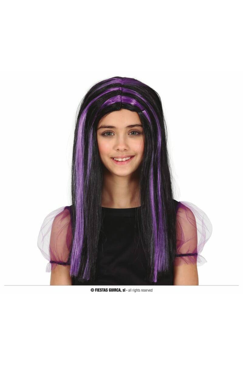 Black & Purple Witch Wig - Child One Size