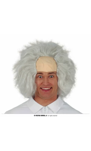 Bald With Crazy Scientist Wig - Adult One Size