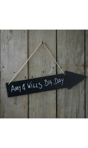 Wooden Chalkboard Arrow Sign