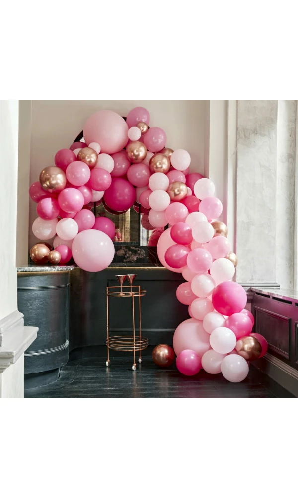 Luxe Pink and Rose Gold Balloon Arch Kit